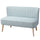 Divano 2 Posti 117x56.5x77 cm in Tessuto con Gambe in Legno Verde Chiaro