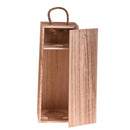 Set 2 Scatole Portabottiglie in Legno con Manico in Corda Altezza 36 cm