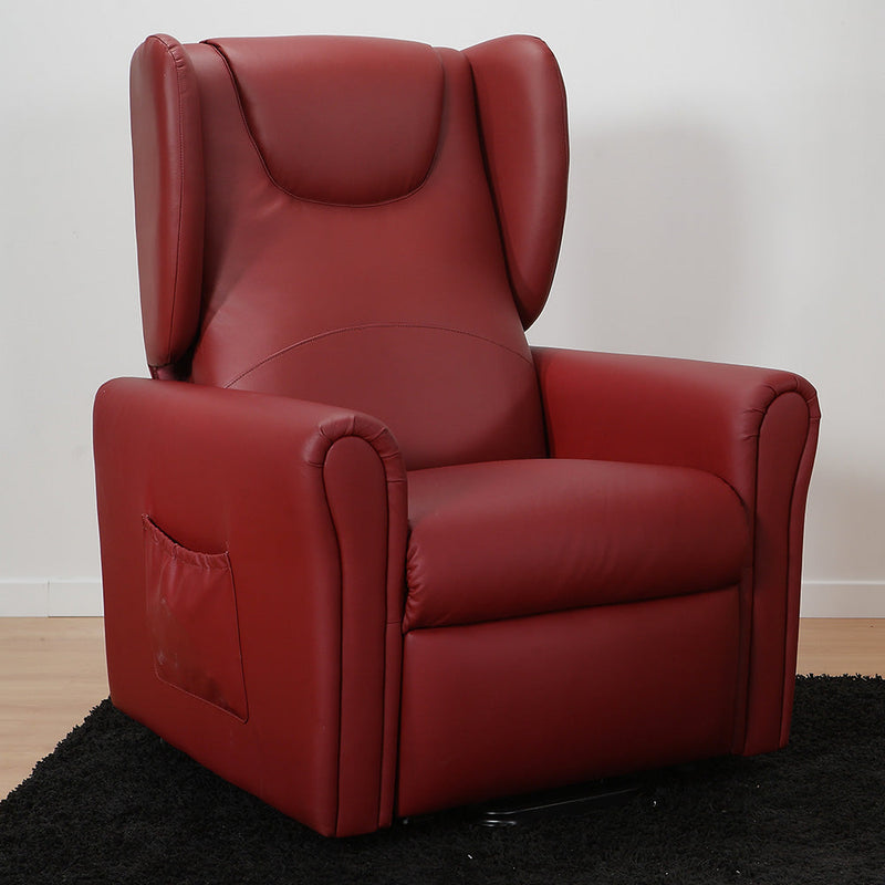 Poltrona Relax Elettrica Tea con Alzapersona Lift 2 Motori Massaggiante in Similpelle Bordeaux