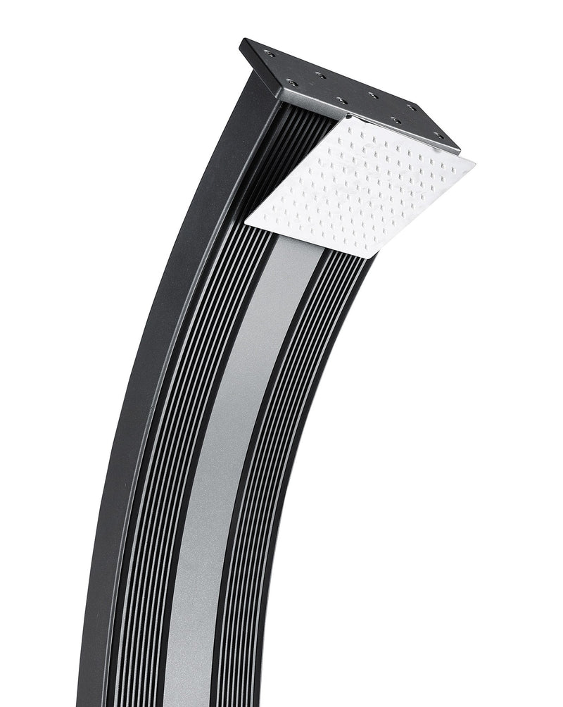 Doccia Solare Ibrida da Giardino 40L Miscelatore e Doccetta Lavapiedi Antracite