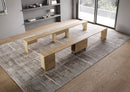 Consolle Tavolo Allungabile 90-302x42x75 cm Evolve Quercia Natura con Panca Inferiore e Superiore