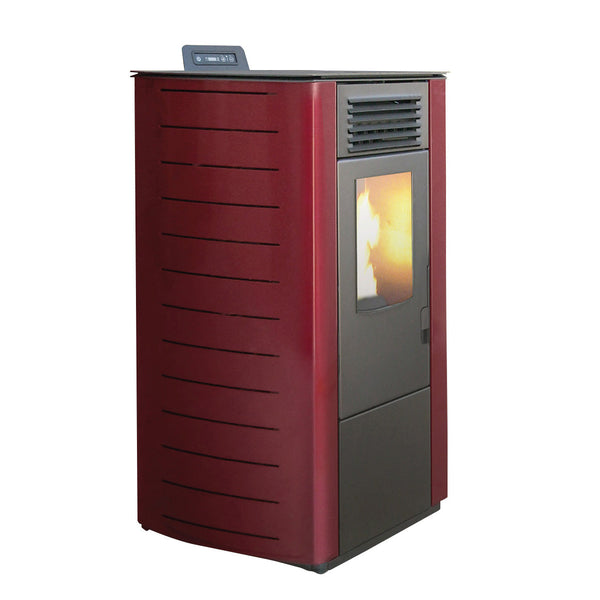 online Stufa a Pellet Ad Aria 9 Kw 230 M3 King 12 Canalizzata Bordeaux