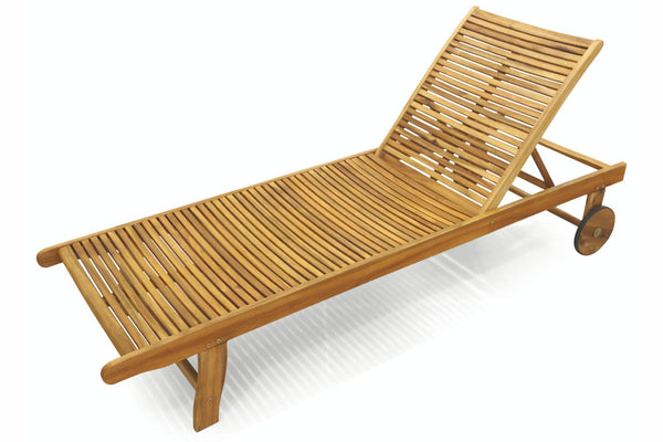acquista Lettino Prendisole da Giardino in Legno con Ruote Soriani Bali