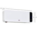Stufa Elettrica da Parete 56x18,5x11,5 cm con Telecomando Bianco