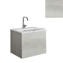 Mobile Lavatoio Sospeso Vasca Zeus in MineralMarmo Apertura a Cassettone 80x48x50 cm Olmo Bianco