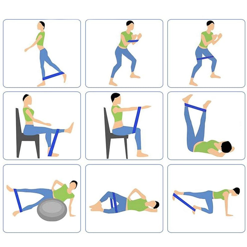 Fascia di Resistenza per Allenamento Gambe e Glutei in Nylon Blu