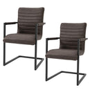 Set 2 Sedie Imbottite 63x53x90 cm in Poliestere  Marrone