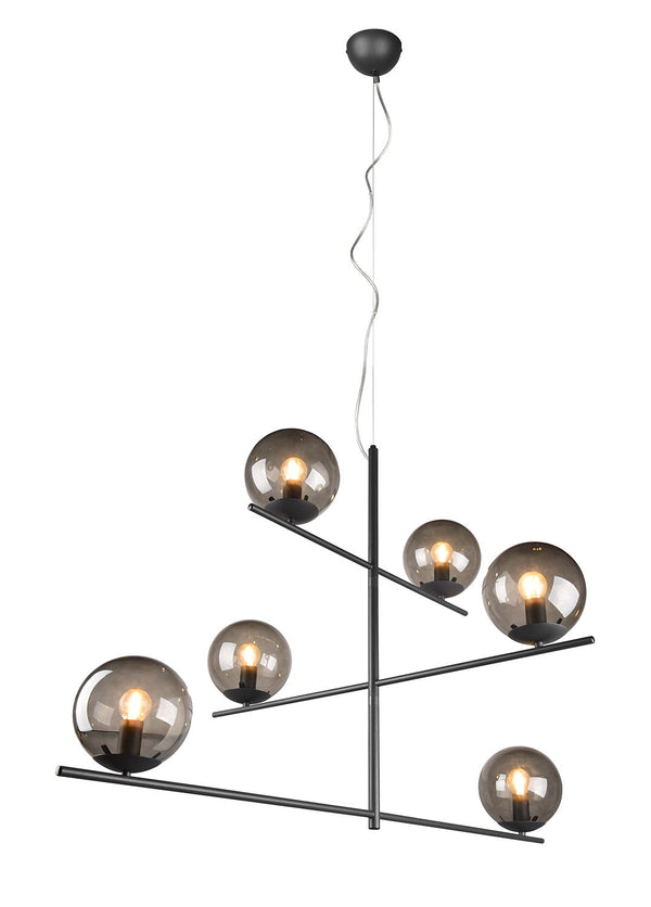 sconto Lampada a Sospensione da Interno Attacco E14 in Metallo Antracite