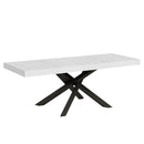 Tavolo Allungabile 200-460x90x77 cm Volantis Premium Bianco Frassino Telaio Antracite 