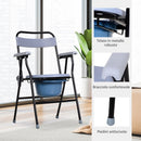 Sedia WC Pieghevole con Vaso Rimovibile per Anziani e Disabili in Tubi di Ferro e Plastica 52x50x75 cm 