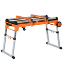 Banco di Lavoro Pieghevole 5 in 1 131x55,5x86 cm in Metallo e Alluminio Arancione