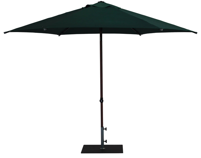 Ombrellone da Giardino Ø3 m Palo Ø38 mm in Alluminio Effetto Legno Tessuto Poliestere Trend Wood Verde