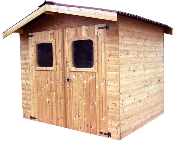 acquista Casetta Box da Giardino 2,35x2,15 m Senza Pavimento in Legno Picea Massello 28mm Tetto a Lastre Thermabri