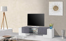 Mobile TV 4 Ante 190x35/45x45 cm Pillon Bianco Lucido e Ardesia