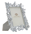 Cornice Farfalle 24,5x4x30,5 cm in Poliresina e Vetro Argento