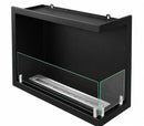 Camino a Bioetanolo da Incasso ad Angolo 60x22,4x45 cm Sutri Lato Destro Struttura in Acciaio Nero