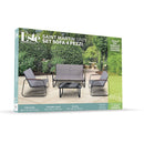 Set Salotto da Giardino 4 Posti Tavolino con Top in Vetro Nero Saint Martin      