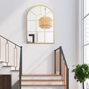 Specchio Moderno a Parete a Forma di Arco 70x50 cm per Camera da Letto e Soggiorno in Vetro e Metallo Oro      