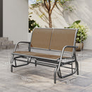 Panchina a Dondolo 2 Posti da Giardino 120x70x85 cm in Metallo e Tessuto a Rete Marrone Chiaro      