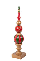 Statua Natalizia Decorativa Puntale 125 cm Verde e Rosso