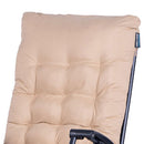 Sedia Sdraio da Giardino con Cuscino Reclinabile e Pieghevole in Acciaio e Tessuto Oxford Beige      