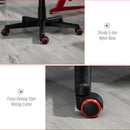 Sedia da Gaming Girevole Reclinabile in Similpelle  Nera e Rossa