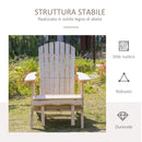 Lettino Prendisole Adirondack in Legno da Giardino con Poggiapiedi 