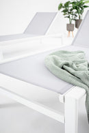 Lettino Prendisole da Giardino 74x200x98h cm Skipper New con Ruote Bianco 