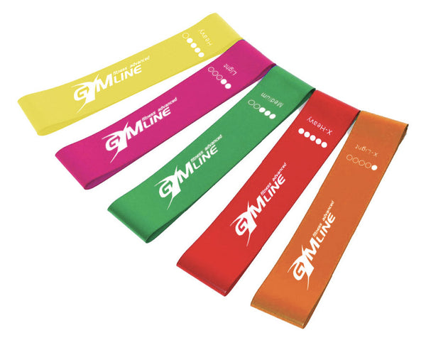 acquista Set 5 Fasce Elastici di Resistenza per Allenamento Fitness Colorati