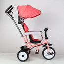 Triciclo Passeggino per Bambini 69x49x98 cm con Parasole e Campanellino Trico Funny Rosa