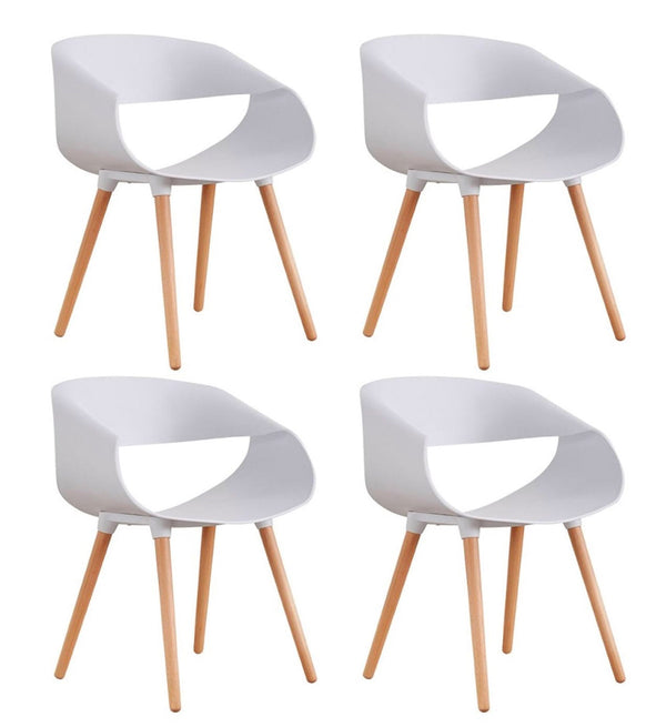 Set 4 Sedie in Polipropilene 45x71x60 cm Gambe in Faggio Fold Bianco acquista