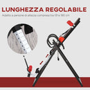 Panca a Inversione Regolabile 79x114x153 cm con Poggiatesta Rosso e Nero  