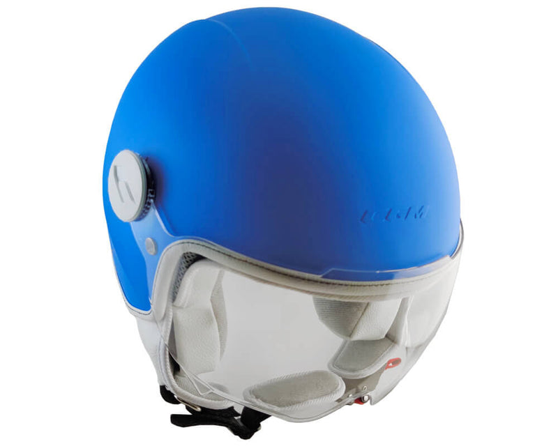 Casco Demi-Jet per Bambini Visiera Sagomata CGM Magic Mono 205A Azzurro Opaco Varie Misure