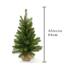 Mini Albero di Natale Artificiale H65 cm Abete con Pigne 65 Tips Verde