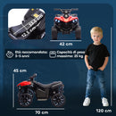 Quad Elettrico per Bambini ATV 6V Ricaricabile con Fari e Musica Rosso      