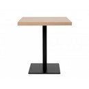 Tavolo alto Quadrato 70x70x75 cm piano rovere e base nera
