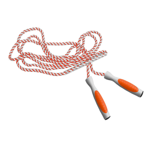 sconto Corda per Saltare in Cotone Manico in Plastica Bianco e Arancio