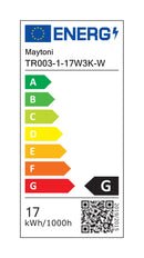 Faretto a LED per Sistema Illuminazione Binario 17W 3000K in Alluminio Vuoro  Bianco