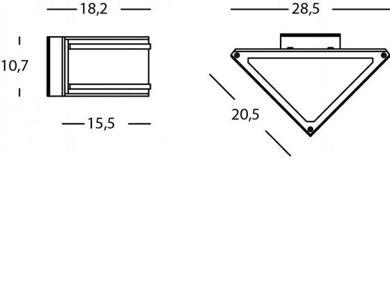 Lampada Applique Orizzontale Colore Alluminio per Esterno Linea Three Livos