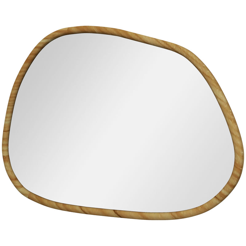 Specchio Da Parete A Forma Di Onda Con Cornice Dorata – Specchio Irregolare Asimmetrico In Stile Moderno, Dimensioni 71×51 Cm. Ideale Per Bagno, Ingresso O Soggiorno, Completo Di Accessori Per Il Montaggio.