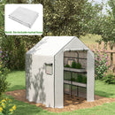 Copertura per Serra da Giardino 140x143x190 cm con Porta a Cerniera e Finestre PE Bianco      