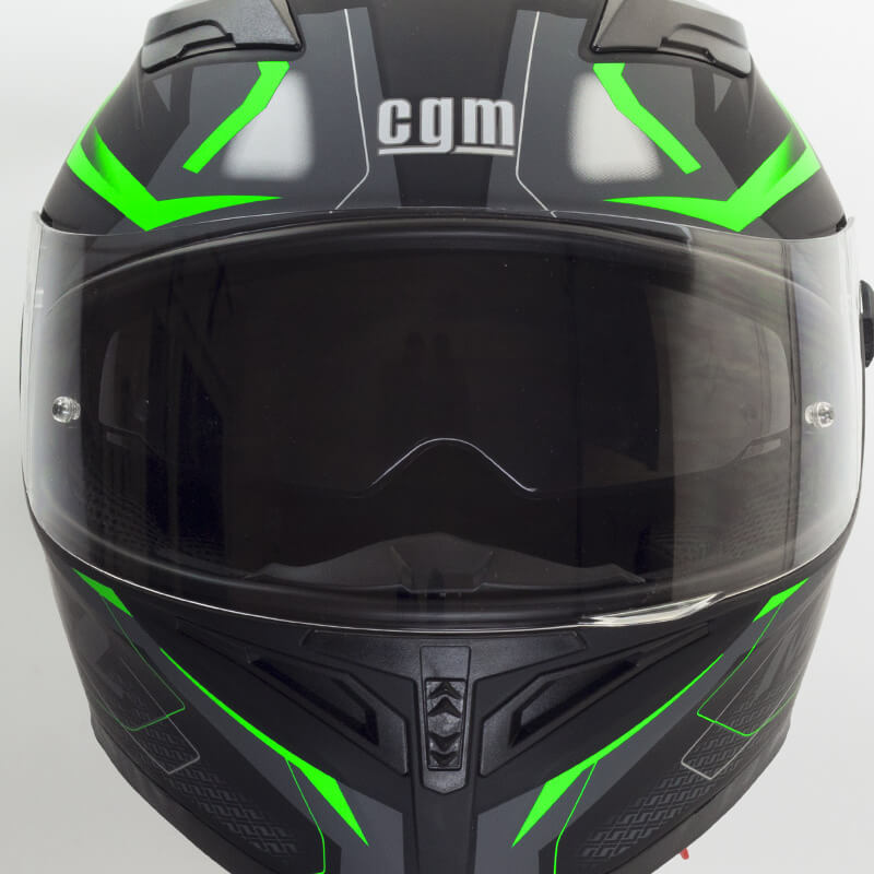 Casco Integrale per Scooter Visiera Lunga CGM Tampere Mach 2 316G Verde Fluo Opaco Varie Misure