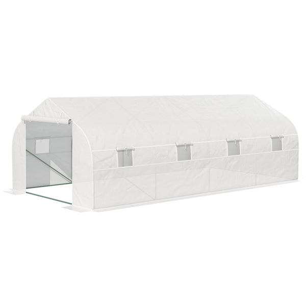 Serra per Piante Verticale 4 Ripiani 6x3x2m Rivestimento in PE Bianco prezzo