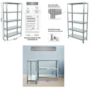 Scaffale in Metallo 5 Ripiani 100x40x187 cm Ettore Zincato