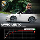 Macchina per Bambini 3-5 Anni con Licenza Ufficiale RUF GT Telecomando Cintura di Sicurezza e Musica Bianco      