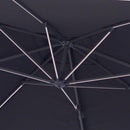 Ombrellone da Giardino Decentrato 3x3m in Alluminio con LED Florida Nero