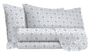 Set Lenzuola Matrimoniale con Stampa Sopra Sotto e Federe in Cotone Athena Dora Grigio