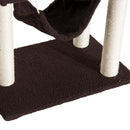 Albero Tiragraffi con Rivestimento in Pelle Marrone scuro 58x40x140 cm 