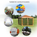 Gazebo da Giardino Pieghevole con Zanzariera 395x295x355 cm in Metallo e Polietilene Marrone Chiaro