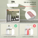 Mobile Sottolavabo 60x35x57,9 cm con 2 Ante Ammortizzate per Lavabo Senza Piedistallo in MDF Bianco      